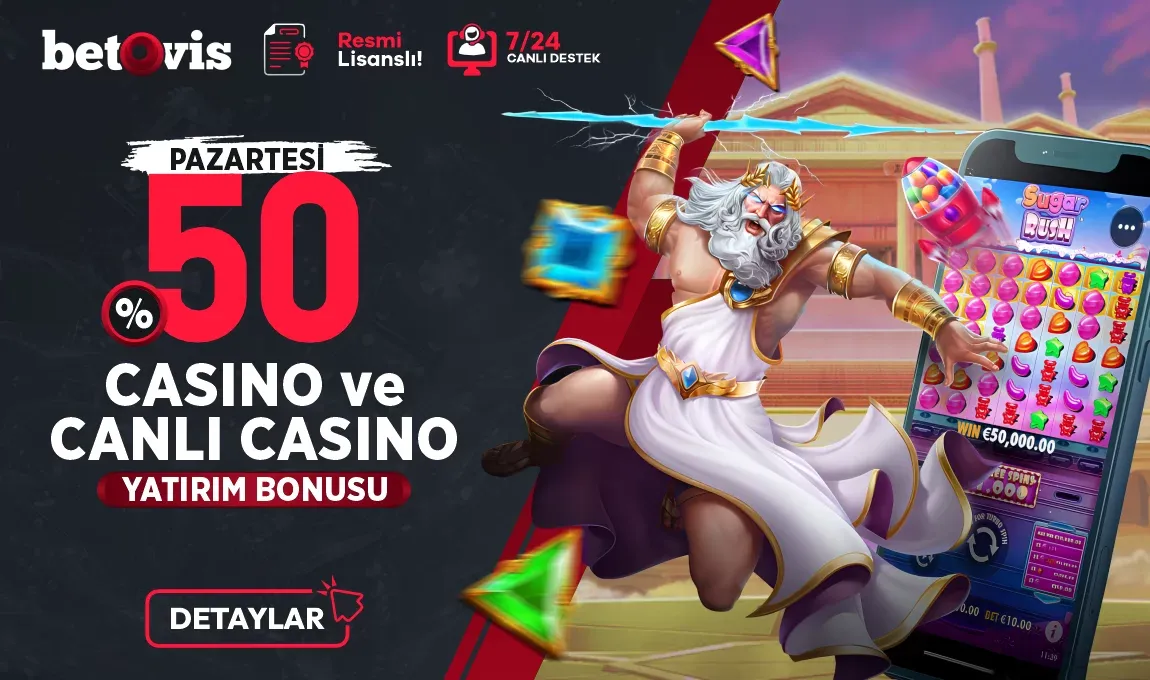 Pazartesi %50 Casino Yatırım Bonusu